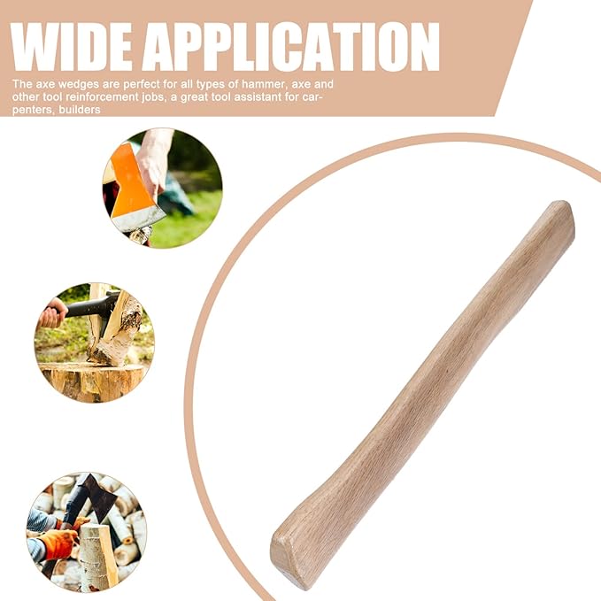 GANAZONO 1set Wooden Hatchet Handle Replacement Beech for Woodworking Carpentry and Outdoor Use Smooth for Comfortable Grip