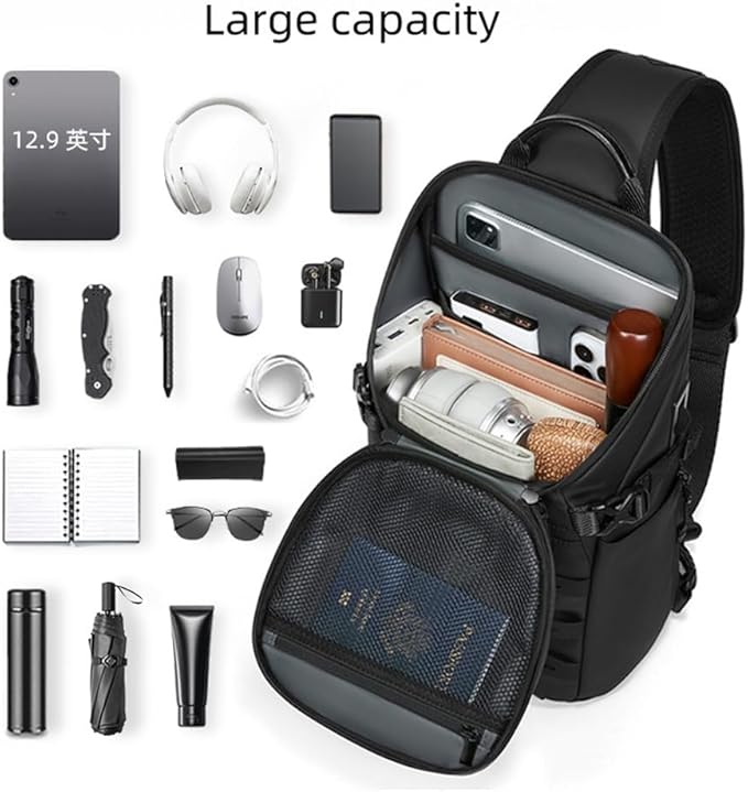 Waterproof Tactical Backpack Crossbody Bag Chest Bag With Anti-theft Pocket Oxford Waterproof Material. 1pcs (green)