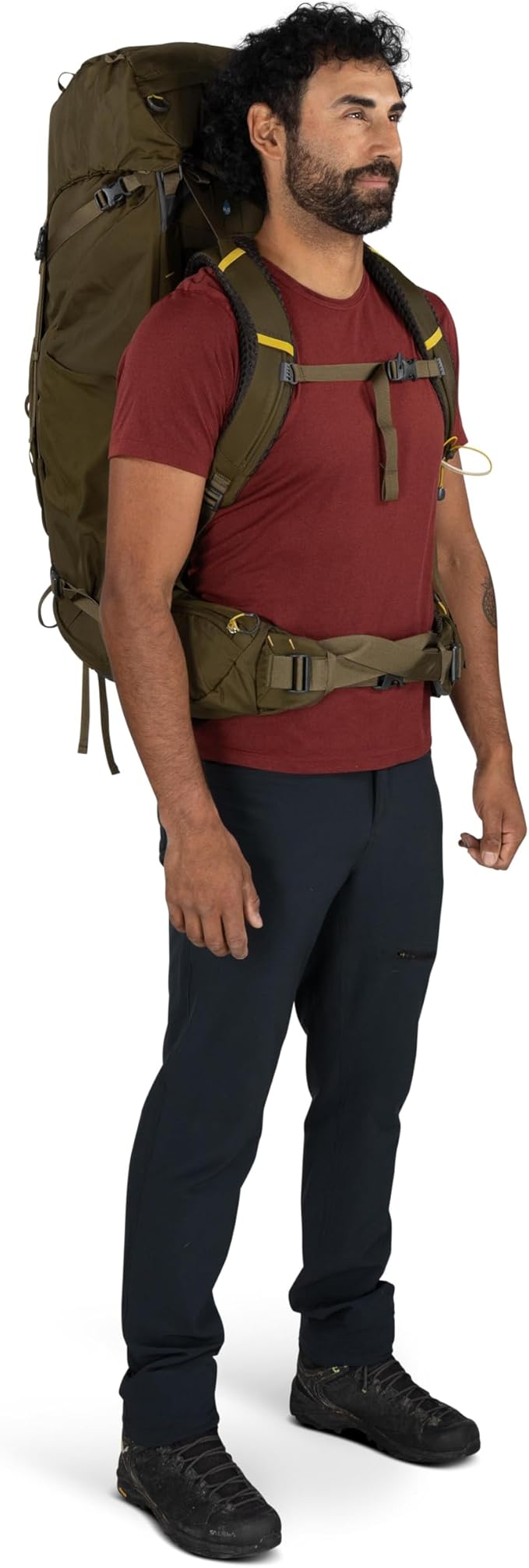 Osprey Kestrel 58L Men's Backpacking Backpack - Hiking &amp Camping Bag with Waterproof Raincover Moss Green Large/X-Large