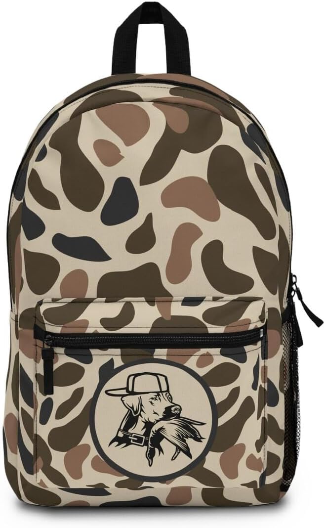Redneck Duck Dog Classic Camo Backpack/Trendy Camo Backpack/Camo Travel Bag/Camo Picnic Bag
