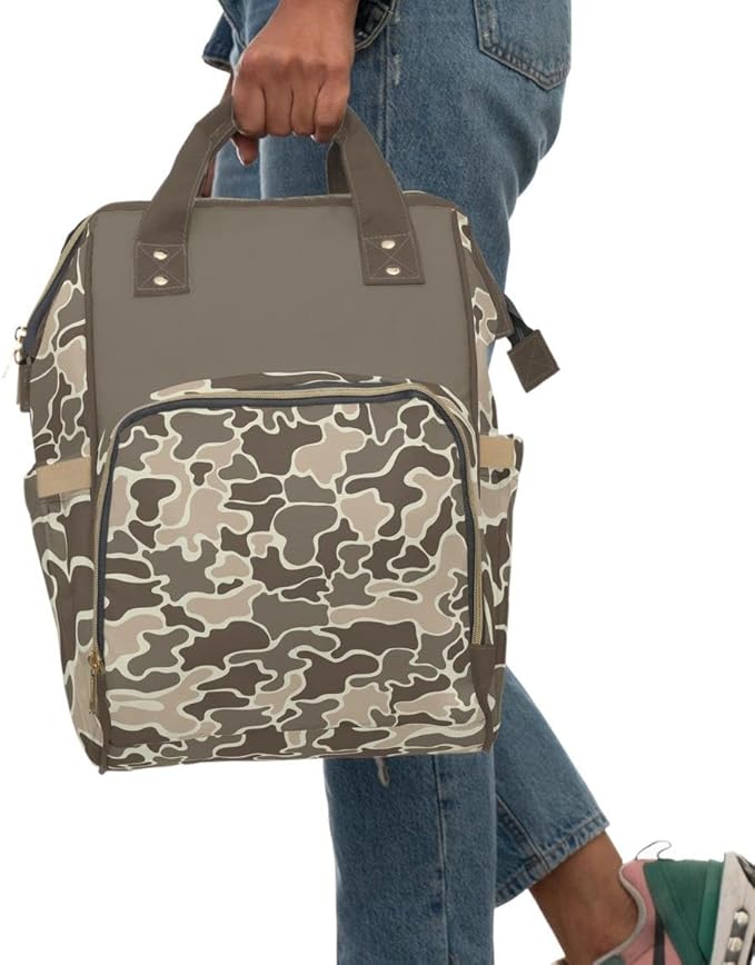 Marsh Old School Camo Backpack/Duck Camo Diaper Bag/Trendy Camo Travel Tote/Country Life Bookbag