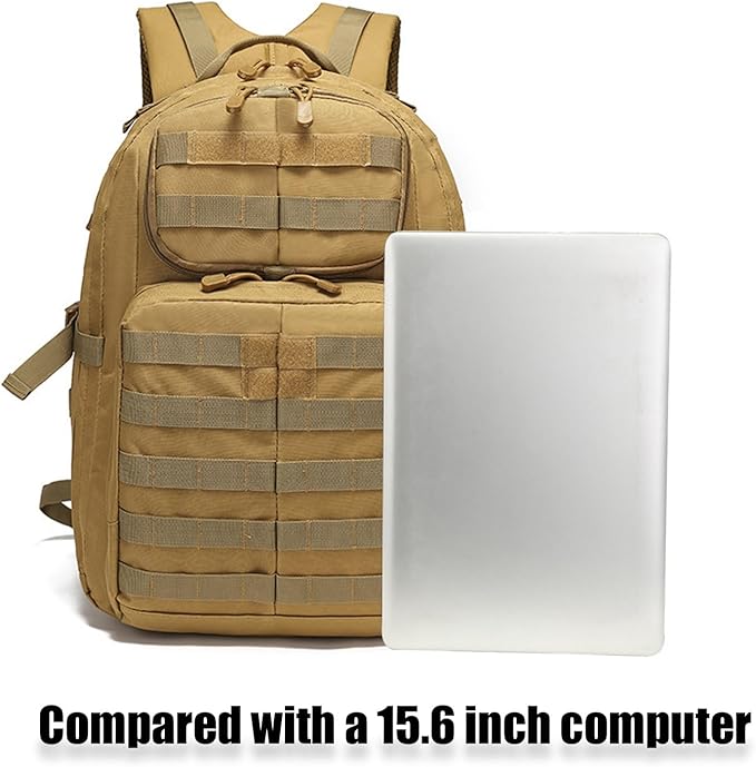 Tactical Backpack MOLLE Hiking Daypack Small Miltary Bug Out Bag Waterproof Army Rucksack for Outdoor Sport Travel