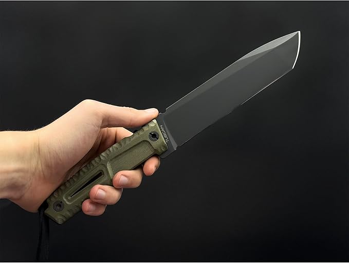 Extrema Ratio - TUSCAN S600 (BLACK) Fixed Blade Knife high-speed tool steel S600 hardened to 64 HRC burnished blade finish ergonomic Forprene handle full tang handcrafted in Italy