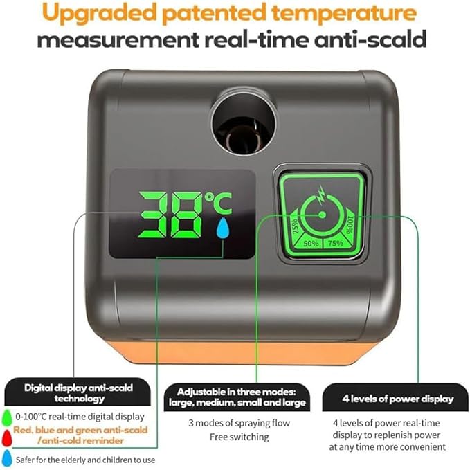 Portable Camping ShowerElectric Shower Pump with Intelligent Digital Display &amp 3 Spray Modes Shower HeadRechargeable Camping Shower with 7800mAh Batteryfor Hiking Travel
