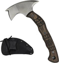 Forged Tomahawk Handmade Camping Hatchet Bushcraft Axe Full Tang with Kydex Sheath Functional Tomahawk AncientSmithy for Outdoor (Compact Hatchet)