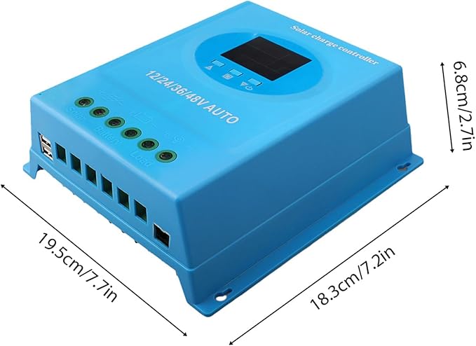 150A MPPT Solar Charge Controller 12V 24V 36V 48V Automatic Adaptation Intelligent Regulator with LCD Display Dual USB Ports for Lead Lithium Battery Solar Power System (120A)