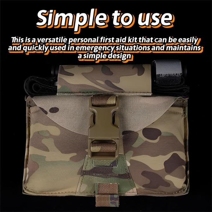 Quick Release Tactical Pouch MOLLE Compatible Waist Bag Multi-Functional First Aid Kit Nylon Fabric 15×18.5cm Lightweight 0.085kg