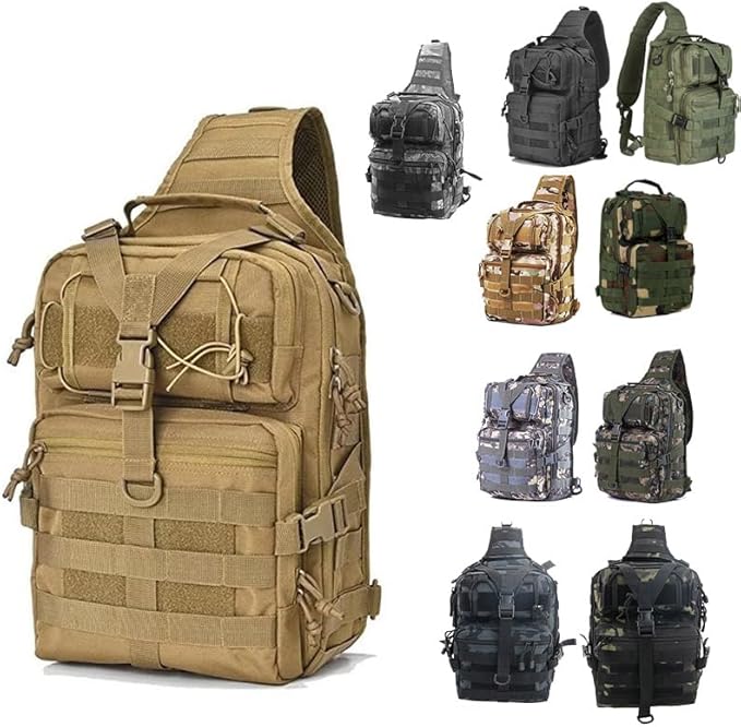 Outdoor Sports Hiking Sling Bag Shoulder Pack Camouflage Tactical Molle Chest Bag - Typhoon