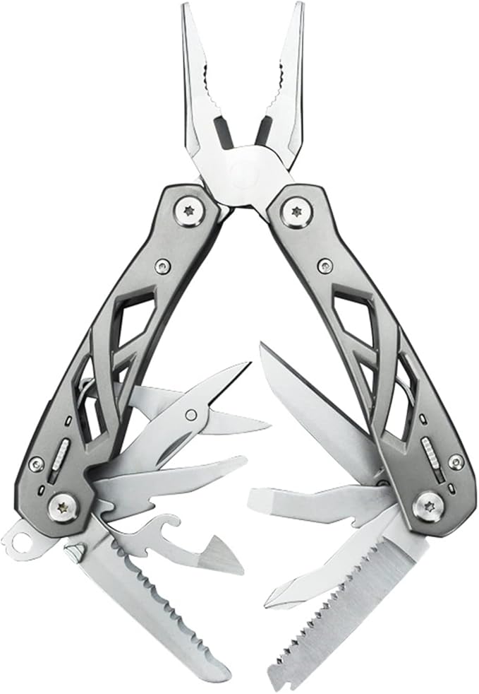 Multitool Pliers with Safety Lock Portable Stainless Steel Pliers Folding Knife Saw EDC Multi Tool for Outdoor Camping Fishing Hiking Man's Gift