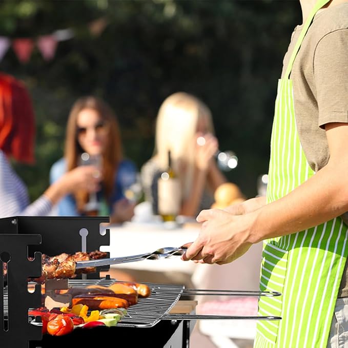 Charcoal Grills Outdoor BBQ Grill with Side Table Charcoal Grill with Wheels for Outdoor Grilling/Tabletop Cooking
