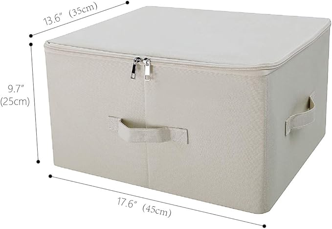 iwill CREATE PRO Collapsible Rigid Storage Bins with Lid Shelves Clothes Storage Cubes Tide Up Your Wardrobe Beige Set of 2