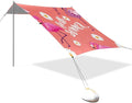 xigua Flamingos Beach Tent Sun Shelter with Carrying Bag - Silver Coated Oxford Fabric Beach Canopy for Beach Camping Fishing - Includes Windproof Ropes Sandbags &amp Stakes