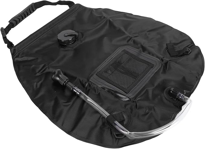 Fdit Solar Shower Bag Portable Solar Heating Camping Shower Bag for Outdoor Hiking Beach 20L Capacity PVC Material
