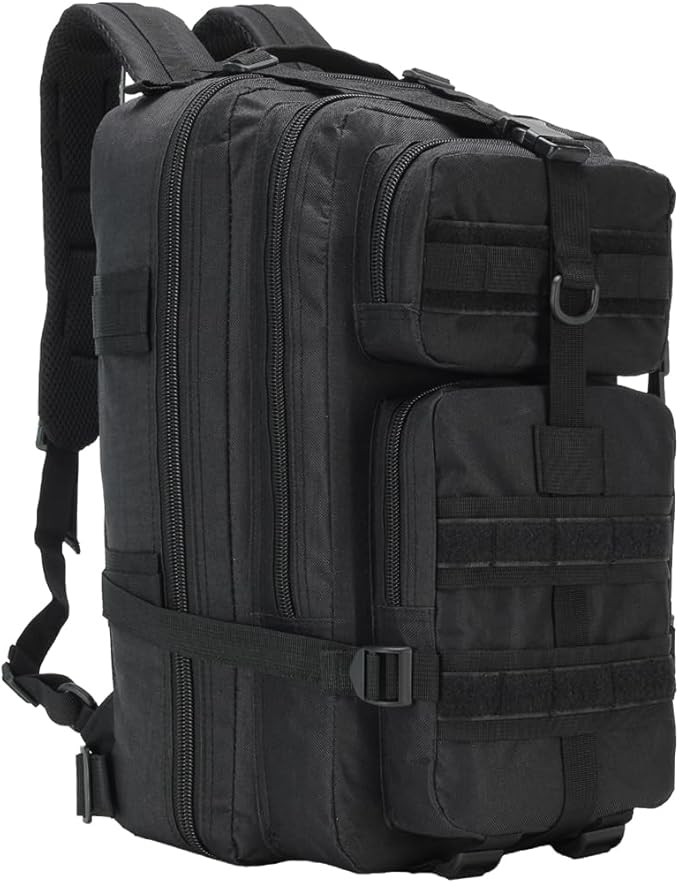 Tactical Military Assault 35L Travel Backpack Army 3-Day Assault Pack for Camping Hunting Trekking Outdoor Survival Range Molle Bag with Multi-Compartment Storage Black