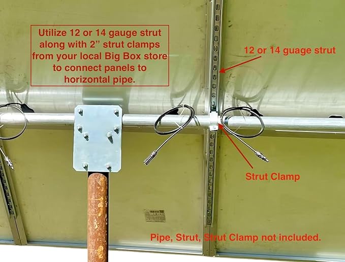 Solar Panel Array Top of Pole Ground Mount Bracket 2 - 2.5 - 3 Pipe Universal Bolt On