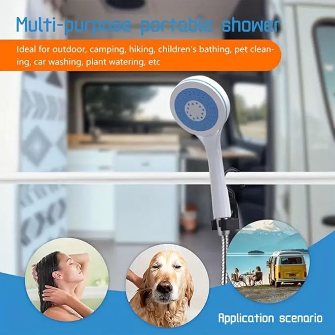 Portable Camping Shower with Adjustable Flow – for Easy &amp Convenient Outdoor Cleaning 2025 New Rechargeable Shower Pump with Showers Head &amp Hose for RV Travel Hiking Pet &amp Car Wash Use