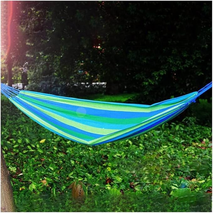 Portable Hammock Portable Canvas Hammock Camping Travel Hammocks Beach Swing Bed for Outdoor Beach Garden Backyard for Backpacking Beach (Color : Blue)