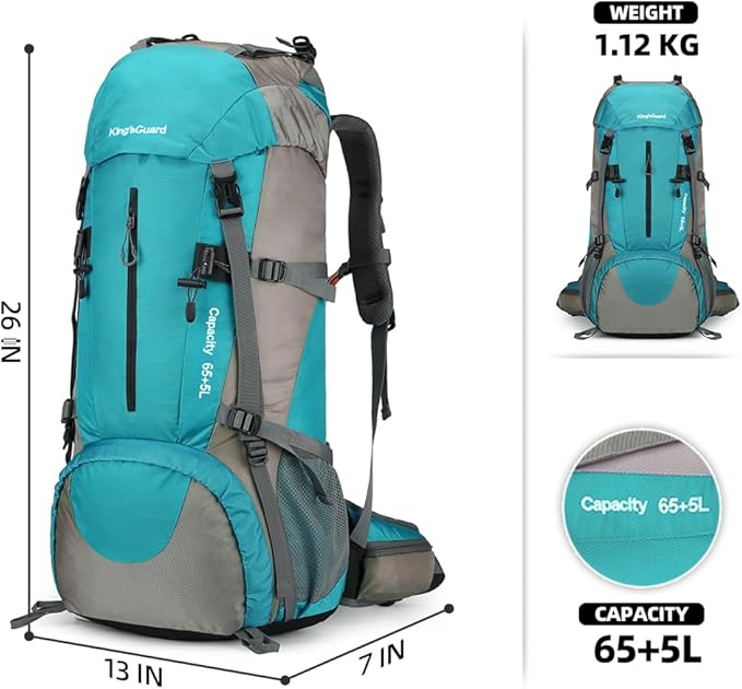 70L Camping Hiking Backpack with Rain Cover Waterproof Backpacking Backpack for Hiking Treeking Climbing Outdoor