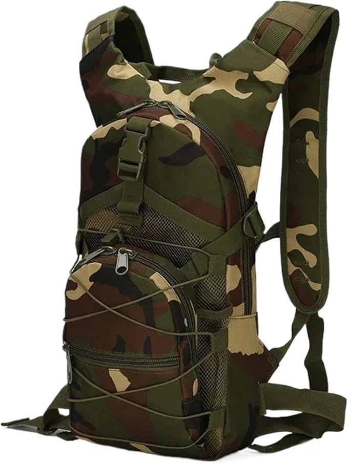 Compatible For 15L Tactical Backpack Hiking Bicycle Backpacks Outdoor Sports Cycling Climbing Camping Bag(Jungle camouflage)