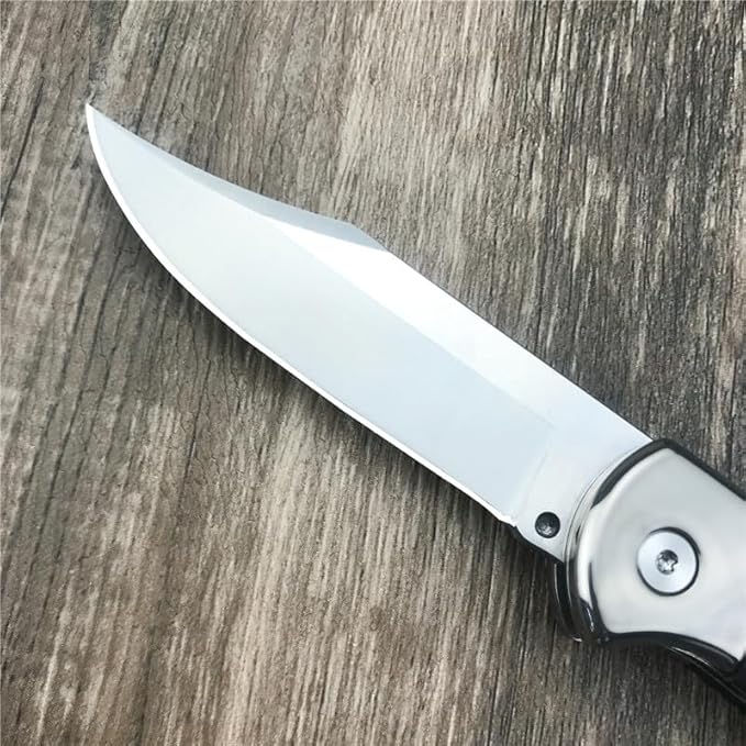 HUAAO 3'' 440C Clip Point Blade Black G10 Handle Back Lock Folder OpeningCamping EDC Tool Folding Pocket Knife Everyday CarryGift for Men