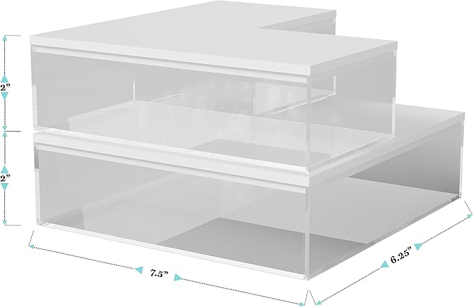 Martha Stewart Brody Plastic Storage Organizer Bins with Engineered Wood Lids for Home Office-Kitchen or-Bathroom 3 Pack 1-Small/1-Medium/1-Large Clear/White