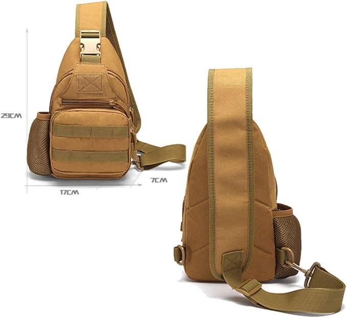 Sunnystacticalgear Outdoor Sports Hiking Sling Bag Shoulder Pack Camouflage Tactical Molle Chest Bag - Tan