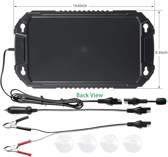 Sunway Solar Car Battery Trickle Charger &amp Maintainer 12Volt 8W Solar Panel Power Charger kit Portable Waterproof for Automotive RV Marine Boat Truck Motorcycle Trailer Tractor Powersports Snowmob