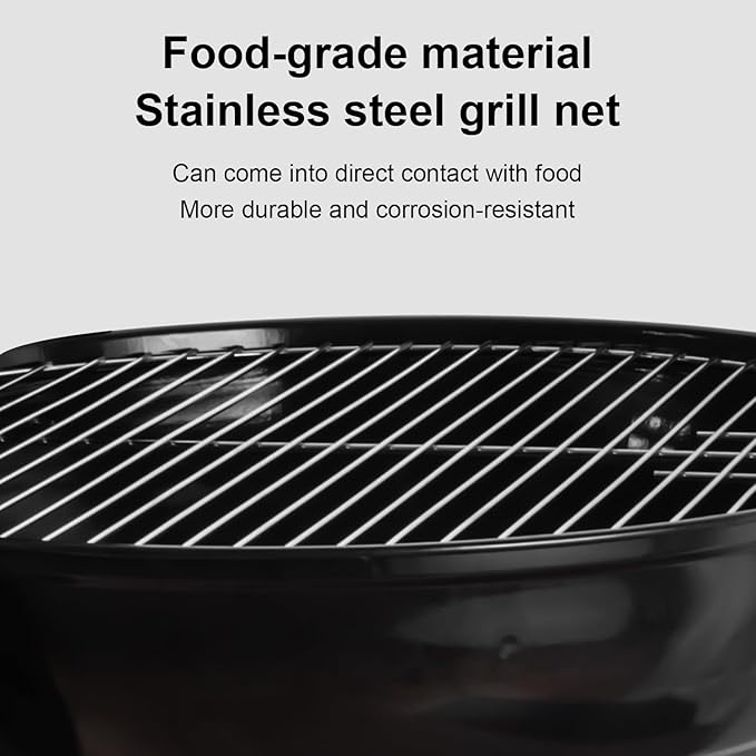 The Charcoal Grill: 22inch Portable Charcoal with Barbecue Set Barbecue Grill for outdoor camping dinner(7 tool)
