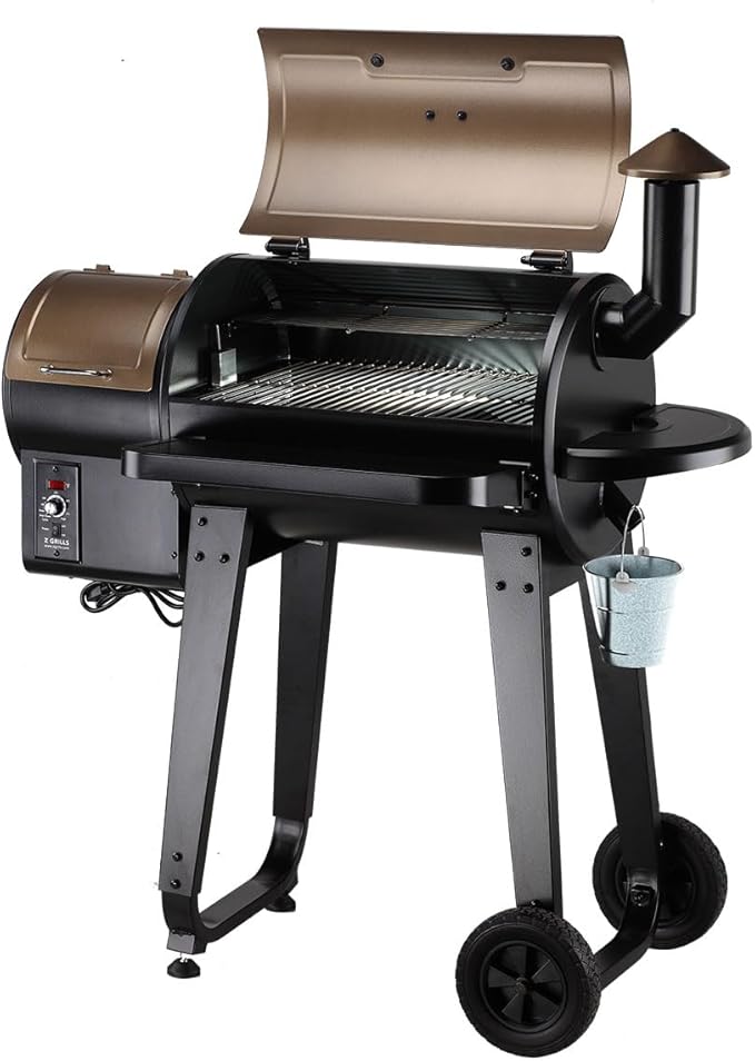 Z GRILLS ZPG-450A Wood Pellet Grill &amp Smoker with PID V3.0 Controller 459 Sq in Cook Area Meat Probe Foldable Shelf 8 in 1 BBQ Grill Outdoor Auto Temperature Control Black
