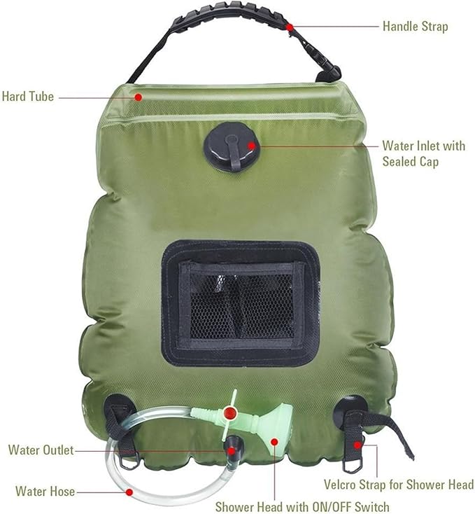 Running Bag Bicycle Backpack Camping Shower Solar Shower Bag 20L Ultralight Bike Water Bag Climbing Cycling Hydration Backpack