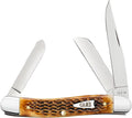 Case XX Pocket Knife BURNT AMBER BONE MEDIUM STOCKMAN IN GIFT TIN Item #10778-6318 SS - Length Closed: 3 5/8Inches