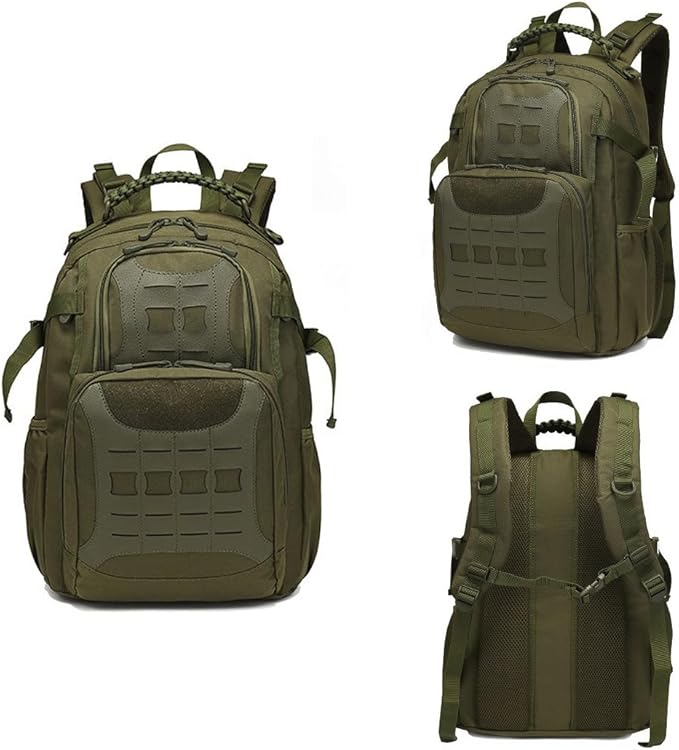 45L Military Tactical Backpacks Molle Army Assault Pack 3 Day Bug Out Bag Hiking Treeking Rucksack Bag (Military Green)