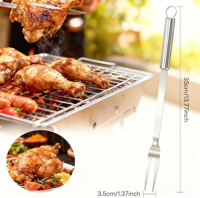 The Charcoal Grill: 22inch Portable Charcoal with Barbecue Set Barbecue Grill for outdoor camping dinner(7 tool)