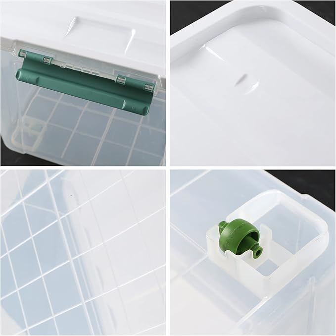85 Quart Plastic Storage Bin Stackable and Nestable Storage Boxes with Lids and Secure Latching Buckles Large Storage Container for Home Office Garage (Clear 85QT-4Pack)