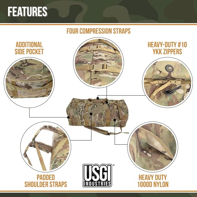 Tactical Military Deployment Sport Luggage Duffel Bag | Perfect for Camping Hiking Traveling Stealth Survival