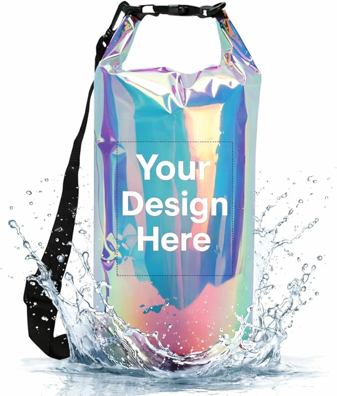 Custom Waterproof Dry Bags - Personalized 5L/10L/20L/30L Floating Lightweight Bags for Kayaking/Fishing/Camping Customizable with Club Logo (Multiple Colors) (Laser color)