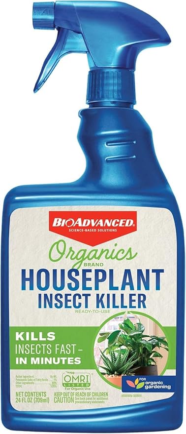 Baby Bio Houseplant Food Concentrate 5.9 Oz (3-Pack) with BioAdvanced Organics Brand Houseplant Insect Killer Ready-to-Use 24 oz