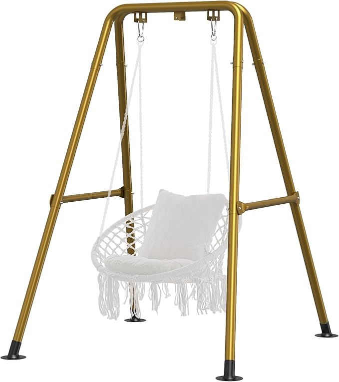 G TALECO GEAR Hammock Chair StandHeavy-Duty Steel Hammock Stand300LBS Multi-Use Swing Stand for Outdoor IndoorHammock Chair not Include (Gold)