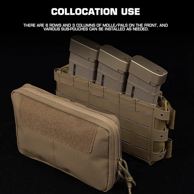 Modular Tactical 556 Tactical Mount Panel with Hook and Loop Fastening Multipurpose MOLLE Front Panel for Accessory Pouch Mounting