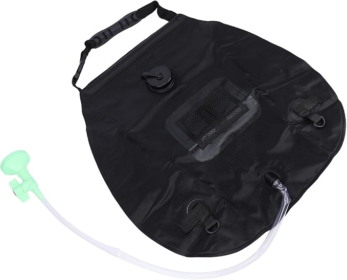 Focket Solar Shower Bag 20L Solar Heating Camping Shower Portable with Switchable Head for Car Outdoor Beach Swimming (Black)