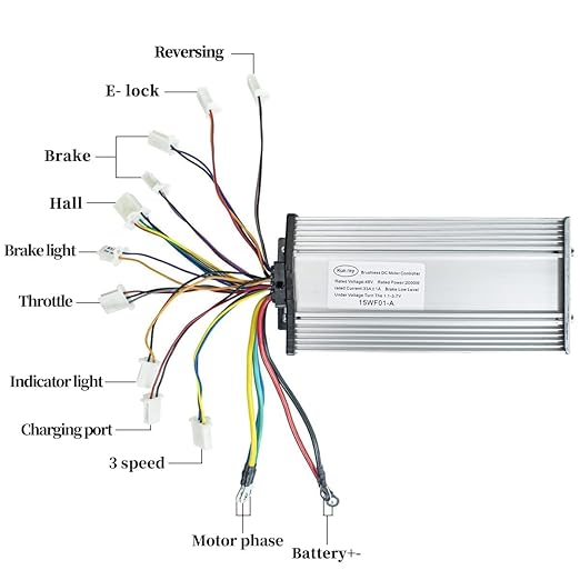 Electric Motor 1600W 48V Go Kart Electric Motor Kit with Throttle 33A Speed Controller BLDC ATV Kits Scooter Motorcycle Engine Scooter Chain T8F