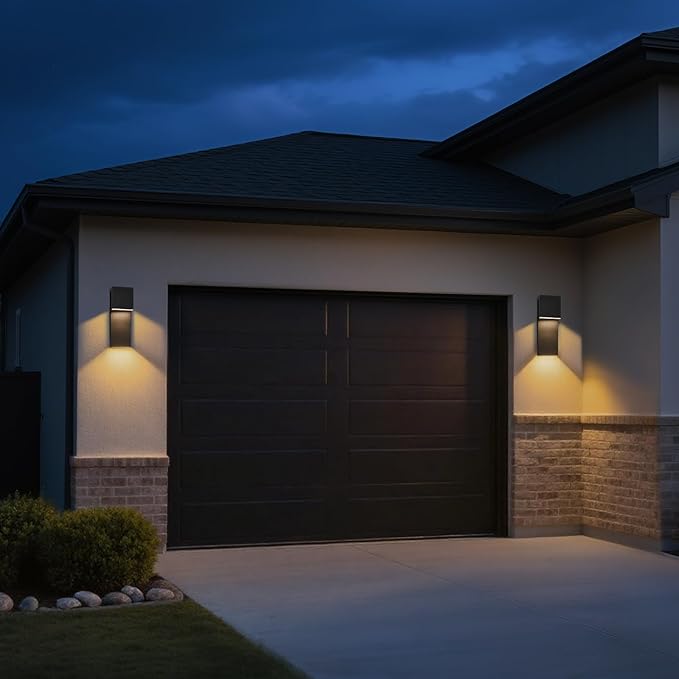 15 Exterior Lighting Fixtures IP65 Waterproof Wall Mount Light 435LM 3005K Corrosion-Resistant for Front Porch Garage Exterior Wall Farmhouse Front House Entrance Rustic - 2 Packs