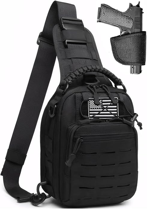 Tactical Sling Bag for Men Concealed Carry Crossbody Pack Gun Carry EDC BagMens Chest Pouch