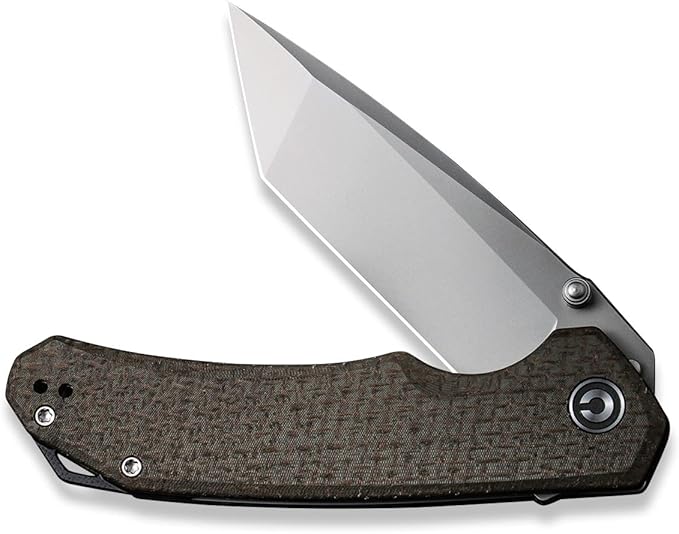 CIVIVI Brazen Pocket Knife3.5-Inch Folding Knife Tanto D2 BladeMicarta Outdoor Camping Hiking Knife with Thumb Studs and Flipper OpenerUnique Tool Gift for EDC Men Women C2023F