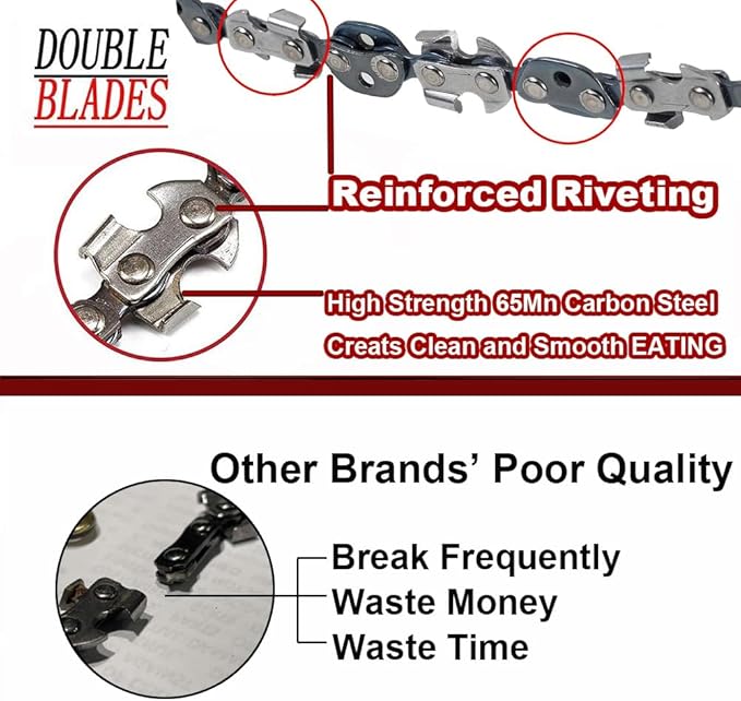 upgrade 53 Inch High Reach Tree Limb Hand Rope Chain Saw Cuts Branches Manual Pocket Chainsaw with 68 Sharp Blades on Both Sides for Gardening Camping Hiking Survival Gear-No Ropes Included