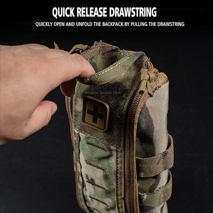 First Aid Kit MOLLE Waist Belt Bag Hunting Vest Outdoor Quick Response Tactical Medical Pouch