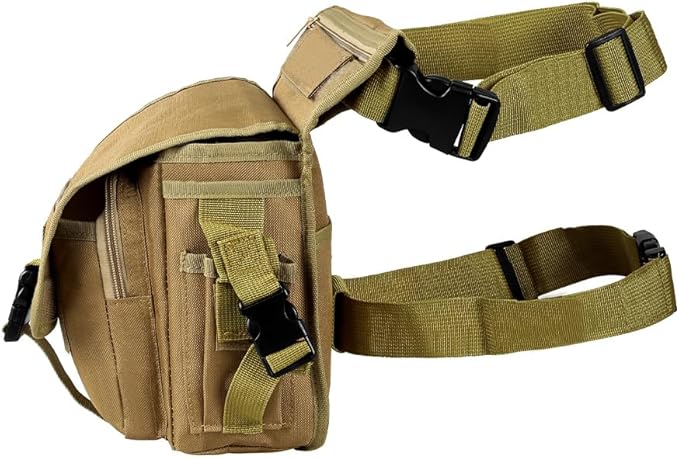 Tactical Drop Leg Bag Adjustable Thigh Pouch Bag with Multi-Pocket for Cycling Hiking Climbing Hunting Travelling