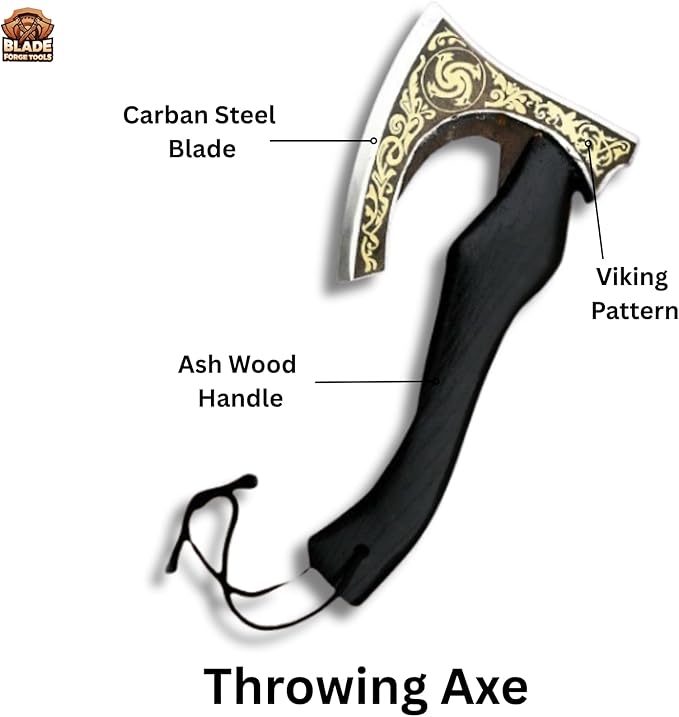 Custom Handmade Carbon Steel Tomahawk Hatchet – Black Ash Wood Handle | Throwing Axe &amp Outdoor Tool