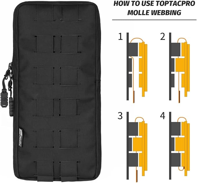 Tactical Hydration Pouch with Inner Bladder for 1L Water Bag Laser Cut MOLLE Hydration Pouch for Hiking Biking Running and Climbin 500D Nylon