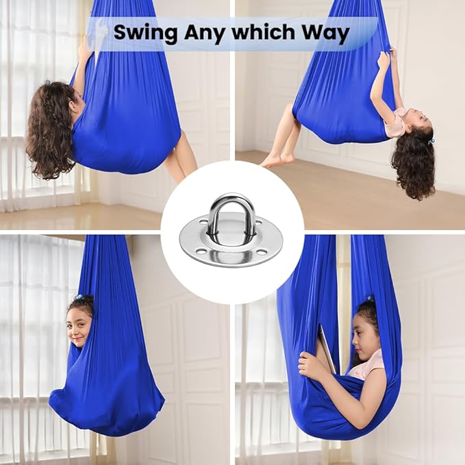 Sensory Swing for Kids with Special Needs Indoor with 360° Swivel Hanger for Calming &amp Relaxing Sensory Swing Indoor Kids Adjustable Hammock Great for ADHDAutism Therapy Swings for Sensory Indo